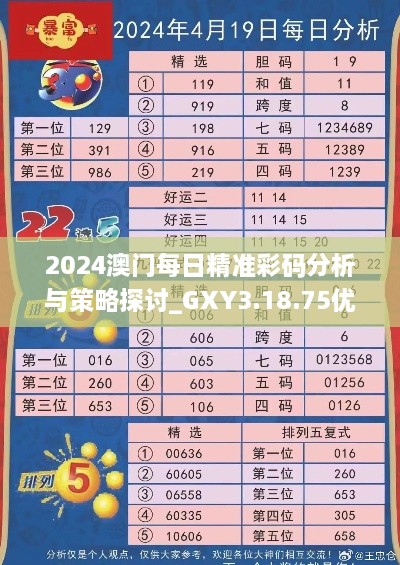 2024澳門每日精準(zhǔn)彩碼分析與策略探討_GXY3.18.75優(yōu)化版