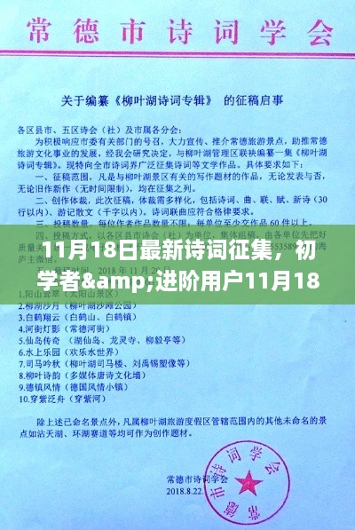 初學者與進階用戶詩詞征集活動步驟指南——11月18日最新詩詞征集活動啟動！