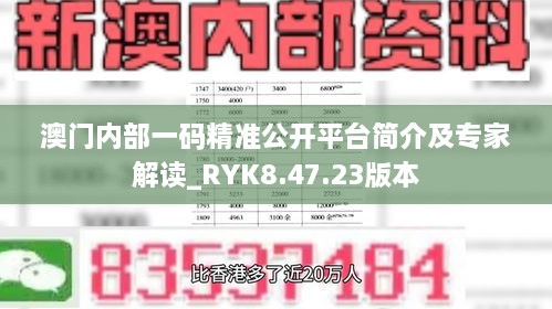 澳門內(nèi)部一碼精準(zhǔn)公開平臺簡介及專家解讀_RYK8.47.23版本