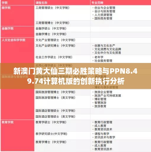 新澳門黃大仙三期必勝策略與PPN8.49.74計(jì)算機(jī)版的創(chuàng)新執(zhí)行分析