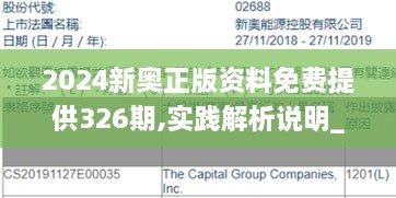 2024新奧正版資料免費(fèi)提供326期,實(shí)踐解析說明_WNR2.22.47交互式版