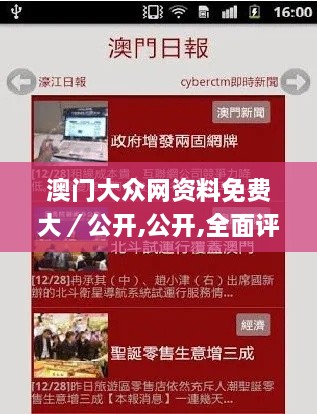 澳門大眾網(wǎng)資料免費(fèi)大／公開,公開,全面評(píng)估說明_攜帶版LTS1.11