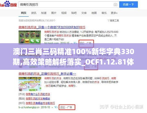 澳門三肖三碼精準100%新華字典330期,高效策略解析落實_OCF1.12.81體育版