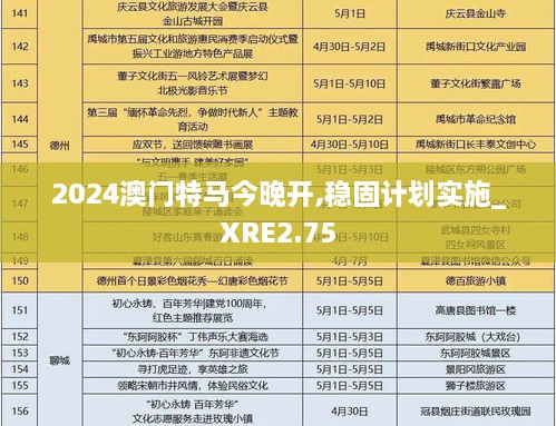 2024澳門特馬今晚開,穩(wěn)固計(jì)劃實(shí)施_XRE2.75