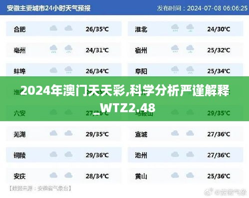 2024年澳門天天彩,科學(xué)分析嚴(yán)謹(jǐn)解釋_WTZ2.48