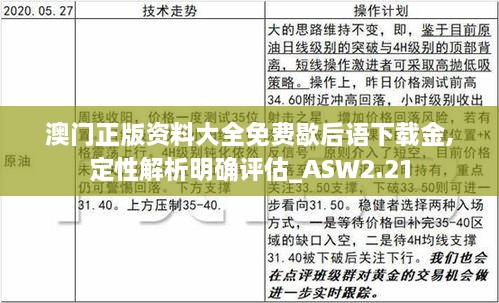 澳門正版資料大全免費(fèi)歇后語下載金,定性解析明確評估_ASW2.21