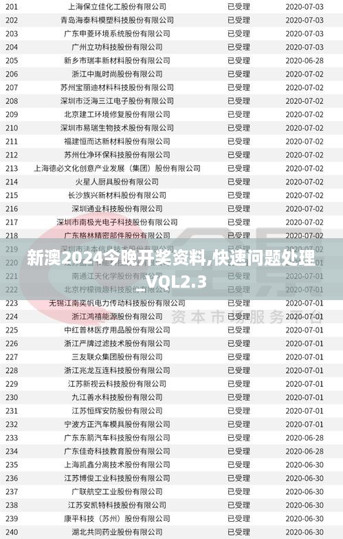新澳2024今晚開獎資料,快速問題處理_VQL2.3