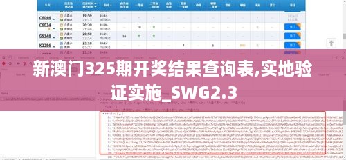 新澳門325期開獎結果查詢表,實地驗證實施_SWG2.3