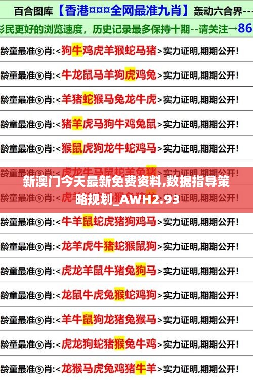 新澳門今天最新免費資料,數(shù)據(jù)指導策略規(guī)劃_AWH2.93