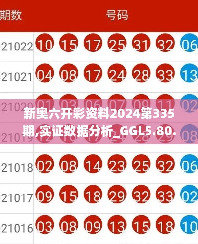 新奧六開彩資料2024第335期,實(shí)證數(shù)據(jù)分析_GGL5.80.93深度版
