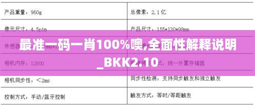 最準(zhǔn)一碼一肖100%噢,全面性解釋說明_BKK2.10