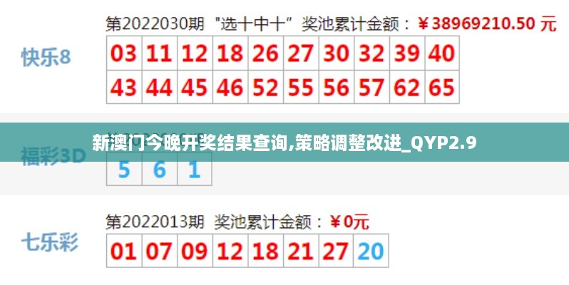 新澳門今晚開獎結果查詢,策略調整改進_QYP2.9