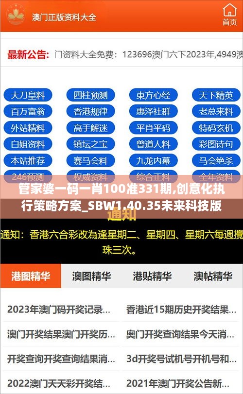管家婆一碼一肖100準(zhǔn)331期,創(chuàng)意化執(zhí)行策略方案_SBW1.40.35未來(lái)科技版