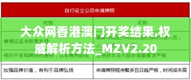 大眾網香港澳門開獎結果,權威解析方法_MZV2.20