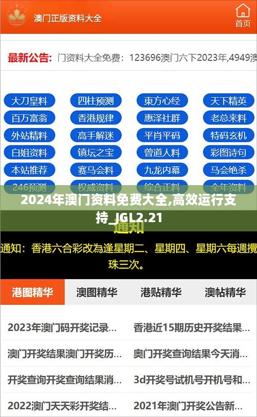 2024年澳門資料免費大全,高效運行支持_JGL2.21