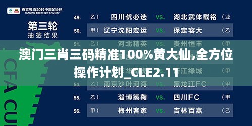 澳門三肖三碼精準(zhǔn)100%黃大仙,全方位操作計(jì)劃_CLE2.11
