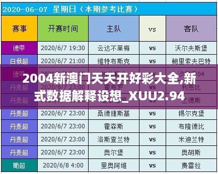 2004新澳門天天開好彩大全,新式數(shù)據(jù)解釋設(shè)想_XUU2.94
