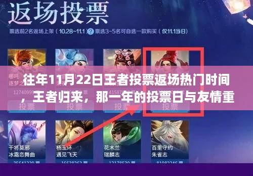 王者歸來(lái)日，友情重逢時(shí)，歷年11月22日王者投票返場(chǎng)回顧