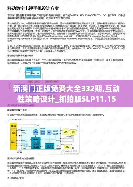 新澳門正版免費(fèi)大全332期,互動(dòng)性策略設(shè)計(jì)_抓拍版SLP11.15