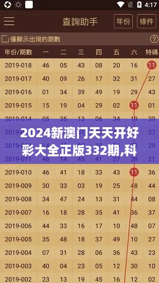 2024新澳門天天開好彩大全正版332期,科技成果解析_體現(xiàn)版SAF11.80