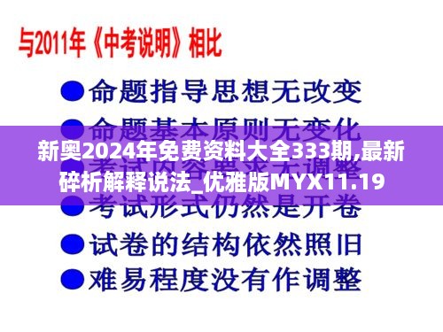 新奧2024年免費(fèi)資料大全333期,最新碎析解釋說法_優(yōu)雅版MYX11.19
