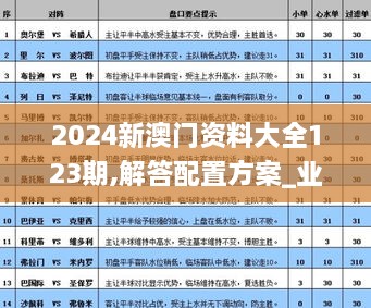 2024新澳門資料大全123期,解答配置方案_業(yè)界版VNM9.61