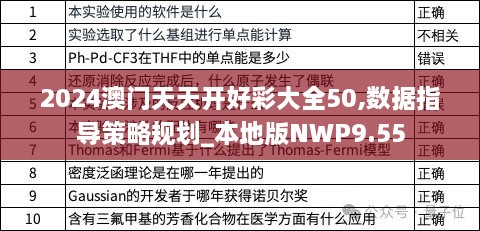 2024澳門天天開好彩大全50,數據指導策略規(guī)劃_本地版NWP9.55