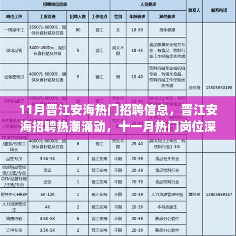 晉江安海招聘熱潮深度解析，十一月熱門崗位與招聘信息概覽