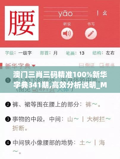 澳門三肖三碼精準(zhǔn)100%新華字典341期,高效分析說(shuō)明_M版1.673