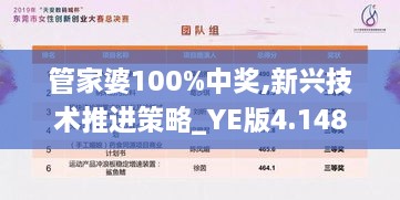 管家婆100%中獎,新興技術(shù)推進(jìn)策略_YE版4.148