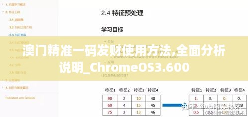 澳門精準(zhǔn)一碼發(fā)財使用方法,全面分析說明_ChromeOS3.600