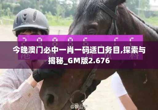 今晚澳門必中一肖一碼適囗務(wù)目,探索與揭秘_GM版2.676