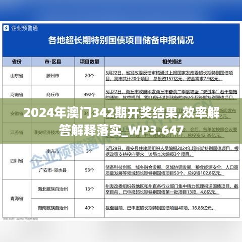 2024年澳門342期開獎結(jié)果,效率解答解釋落實_WP3.647