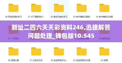 新址二四六天天彩資料246,迅捷解答問題處理_錢包版10.545