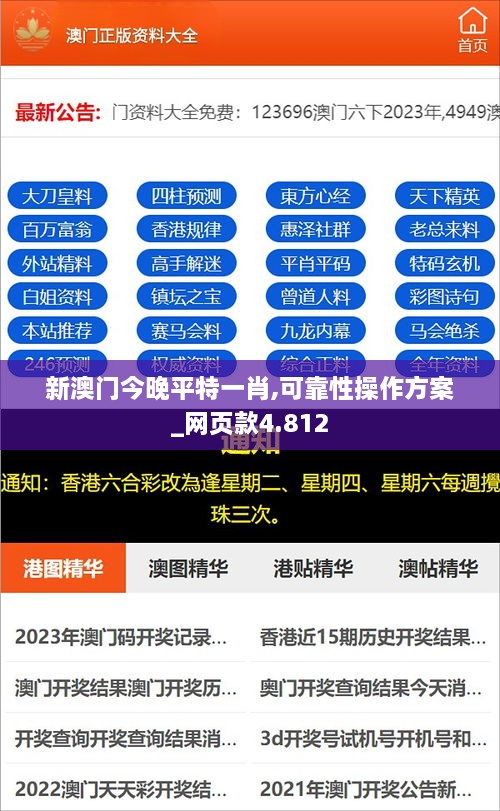 新澳門今晚平特一肖,可靠性操作方案_網頁款4.812