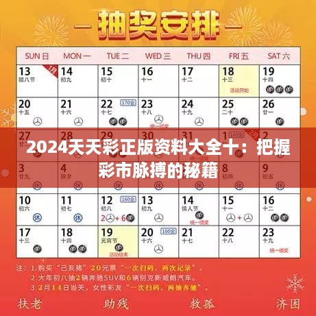 2024天天彩正版資料大全十：把握彩市脈搏的秘籍