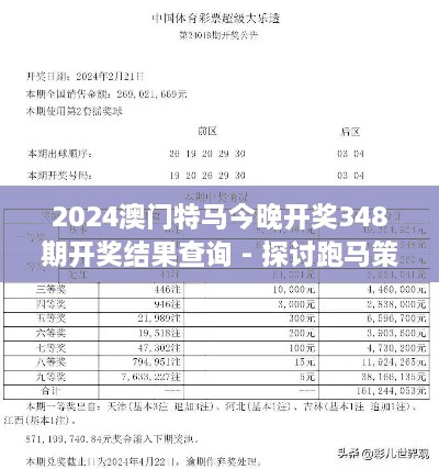 2024澳門特馬今晚開獎348期開獎結(jié)果查詢 - 探討跑馬策略與獎金份額