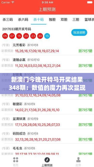 新澳門今晚開特馬開獎結(jié)果348期：數(shù)值的魔力再次顯現(xiàn)