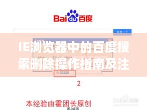 IE瀏覽器中的百度搜索刪除操作指南及注意事項全解析