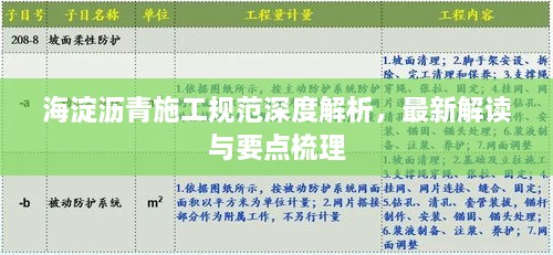 海淀瀝青施工規(guī)范深度解析，最新解讀與要點梳理