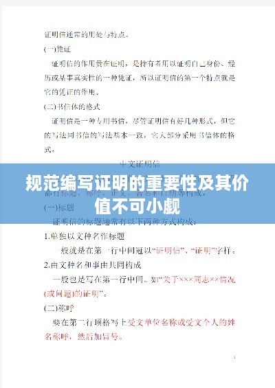 規(guī)范編寫證明的重要性及其價(jià)值不可小覷