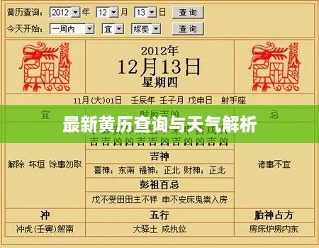 最新黃歷查詢與天氣解析
