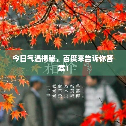 今日氣溫揭秘，百度來告訴你答案！