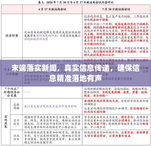 末端落實(shí)新聞，真實(shí)信息傳遞，確保信息精準(zhǔn)落地有聲