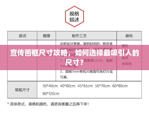 宣傳畫框尺寸攻略，如何選擇最吸引人的尺寸？