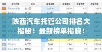 陜西汽車托管公司排名大揭秘！最新榜單揭曉！