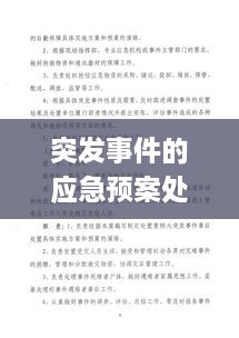 突發(fā)事件的應(yīng)急預(yù)案處理范疇，全面應(yīng)對，保障安全