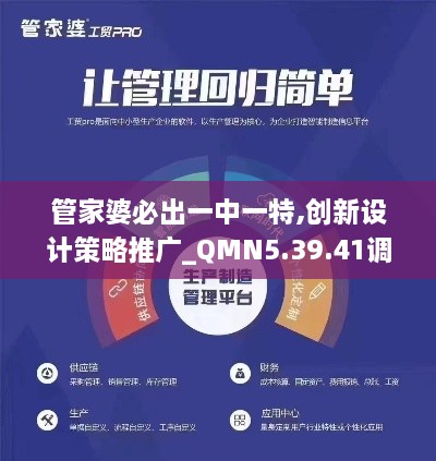 管家婆必出一中一特,創(chuàng)新設(shè)計策略推廣_QMN5.39.41調(diào)整版