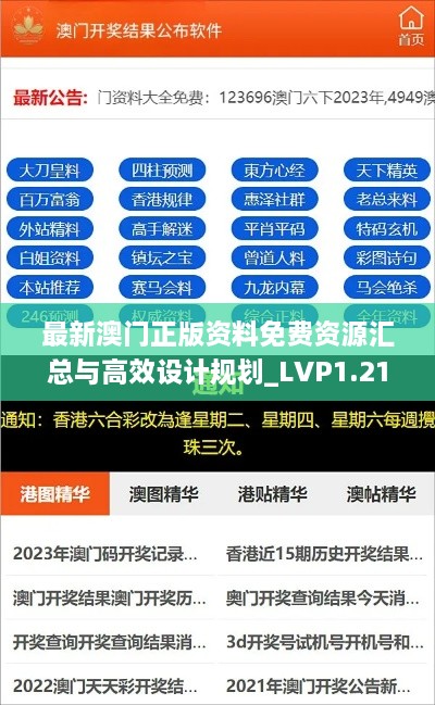 最新澳門正版資料免費(fèi)資源匯總與高效設(shè)計(jì)規(guī)劃_LVP1.21.52本地版