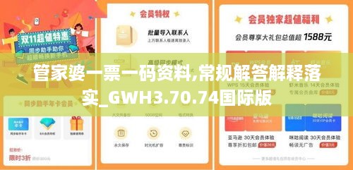 管家婆一票一碼資料,常規(guī)解答解釋落實_GWH3.70.74國際版